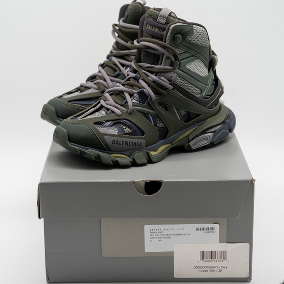 size 39 - Balenciaga Track Hike Boots High Grey Green Khaki - Picture 13 of 14